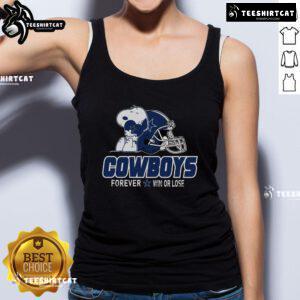 Top NFL Peanuts Movie Snoopy Forever Win or Lose football tank top featuring Dallas Cowboys design for fans.