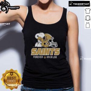 Top NFL Peanuts Movie Snoopy Forever tank top featuring the New Orleans Saints, perfect for football fans.