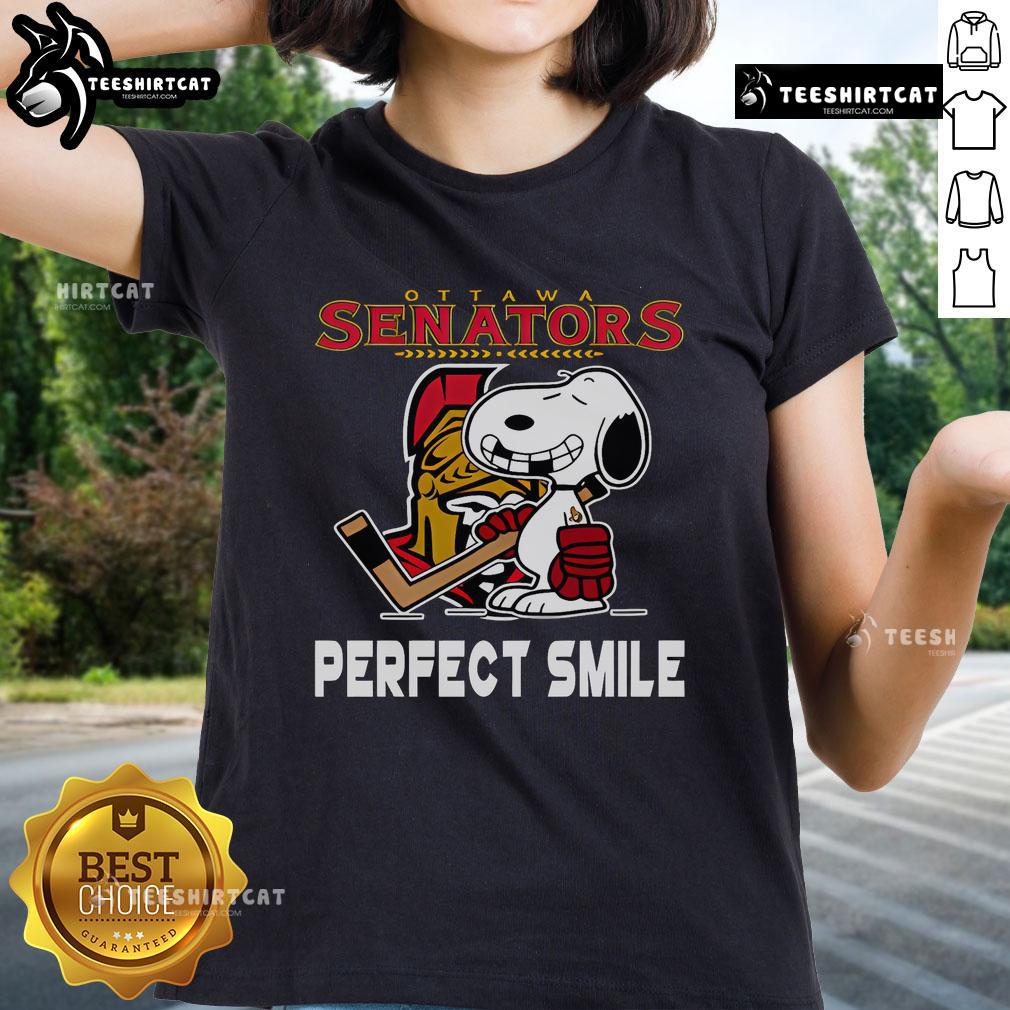 New York Rangers Snoopy tee featuring a perfect smile from The Peanuts Movie, ideal for hockey-loving ladies.