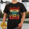 Vintage retro T-shirt featuring 'Sorry I Cant Hear You Im Gaming' design, perfect for gamers and gaming enthusiasts.