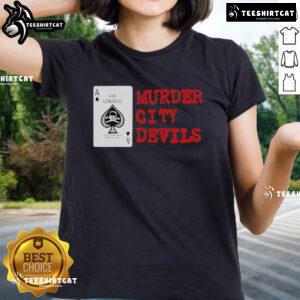 Alt Text: Top The Murder City Devils Ace Of Spades Ladies Tee featuring bold graphic design and stylish fit for fans.