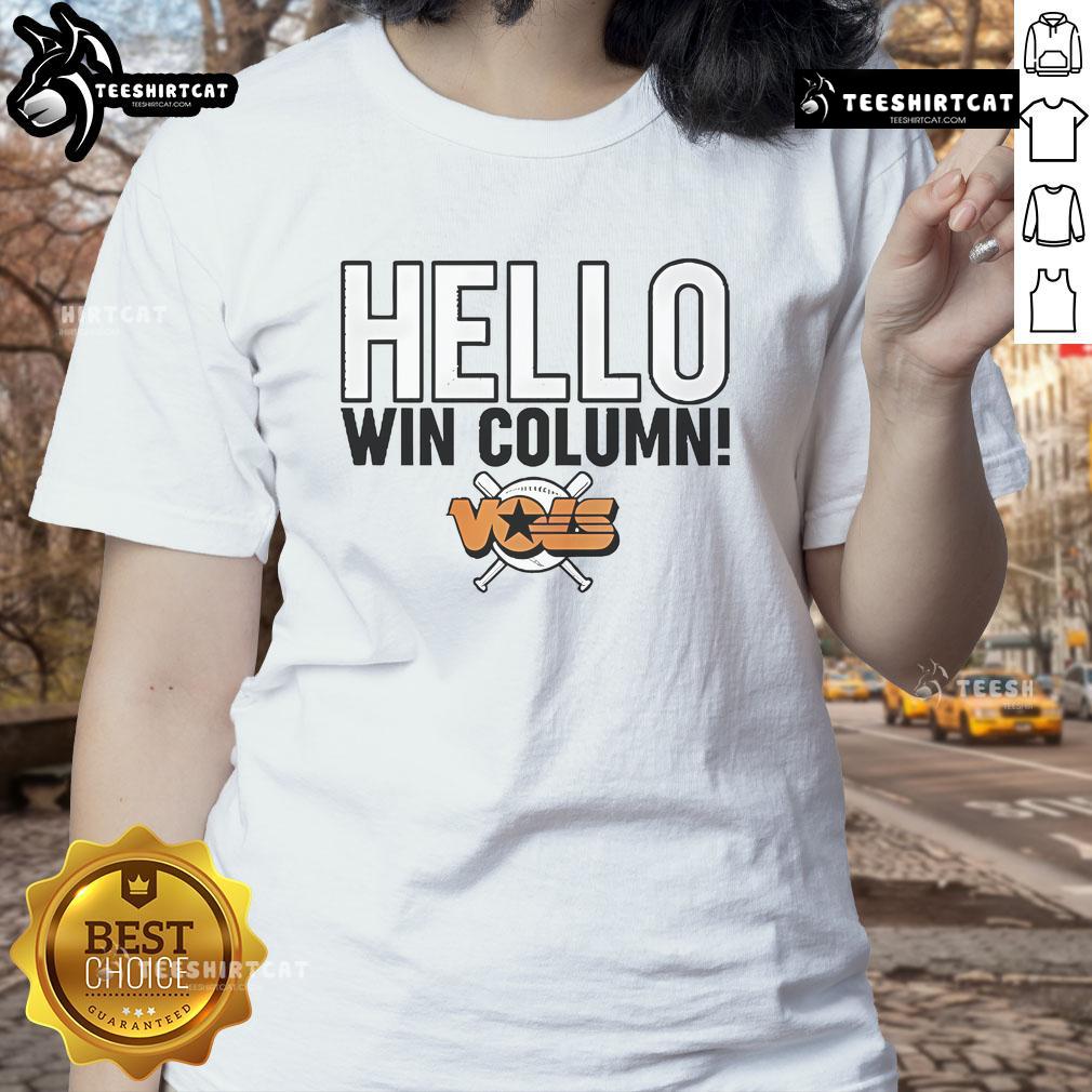 Awesome John Wilkerson Hello Win Column Vols 2025 Ladies Tee featuring vibrant design and stylish fit for fans.