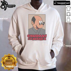Funny Chairman Mouse Mao Zedong hoodie design featuring a cartoon mouse in a military outfit, perfect for humor lovers.