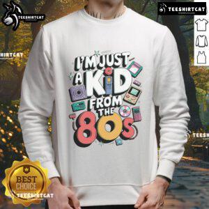 Funny retro sweatshirt featuring 80s electronics vibes, perfect for nostalgic throwbacks and vintage fashion lovers.