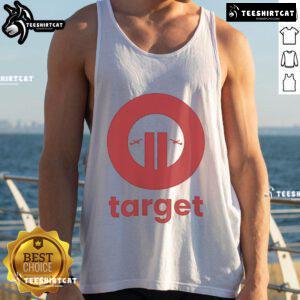Funny Target Planet Tank Top featuring a quirky design, perfect for casual wear and space enthusiasts.