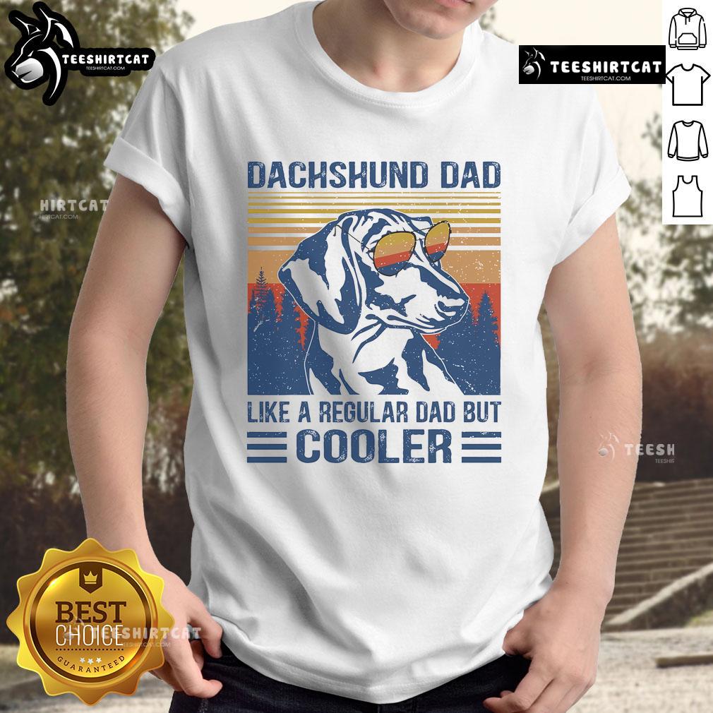 Funny vintage Dachshund dad t-shirt design featuring a cool dachshund graphic, perfect for dog-loving fathers.