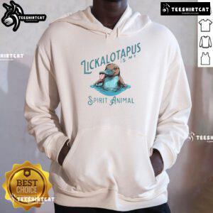 Funny vintage Lickalottapus hoodie design, perfect for animal lovers and meme enthusiasts, showcasing quirky spirit animal vibes.