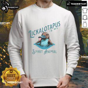 Funny vintage Lickalottapus sweatshirt with meme design, perfect for animal lovers and quirky fashion enthusiasts.
