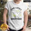 Good St Patrick's Day 'One Lucky Brother' dinosaur Irish T-shirt with vibrant green design and festive elements.