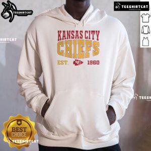 Alt Text: Kansas City Chiefs hoodie celebrating Super Bowl LIX champions, established 1960, perfect for fans.