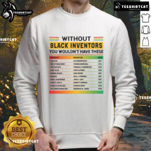 Hot History Black Inventors sweatshirt celebrating Black History Month with bold graphic design and vibrant colors.