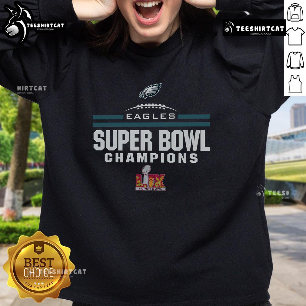 Alt Text: Hot Philadelphia Eagles Super Bowl LIX Champions goal line sweatshirt showcasing team pride and vibrant colors.
