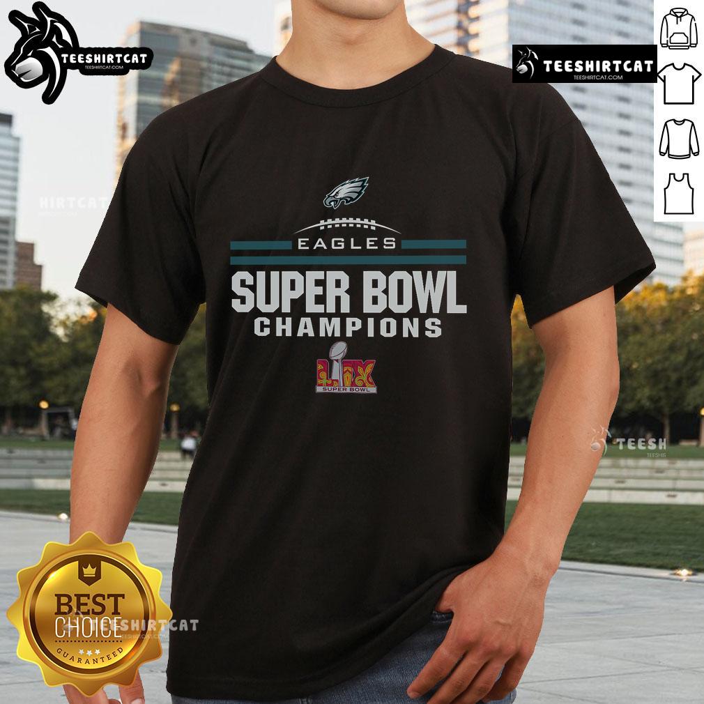 Hot Philadelphia Eagles Super Bowl LIX Champions Goal Line T-Shirt featuring bold team graphics and vibrant colors.