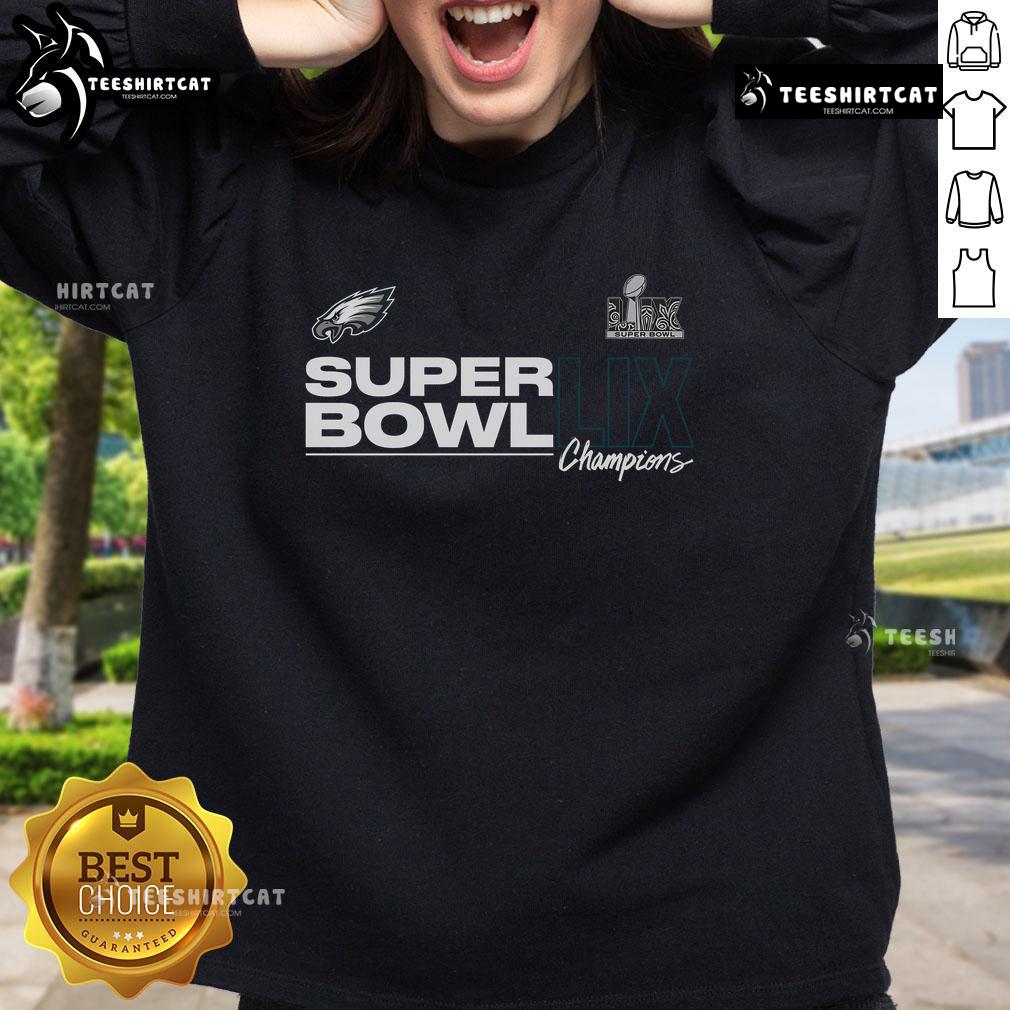 Hot Philadelphia Eagles Super Bowl LIX Champions sweatshirt showcasing team pride and victory in vibrant design.
