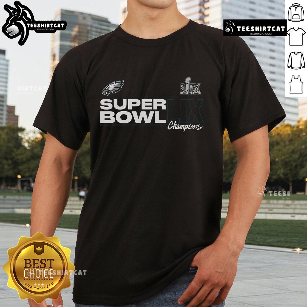Hot Philadelphia Eagles Super Bowl LIX Champions T-Shirt featuring bold graphics celebrating the Eagles' victory.