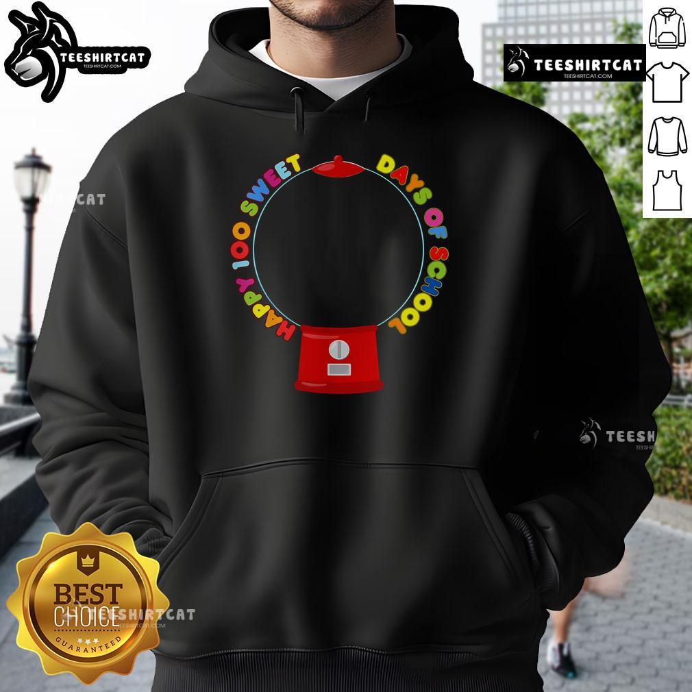 Nice 100 Days of School empty gumball machine hoodie design featuring colorful graphics and playful school theme.