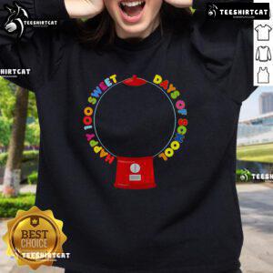 Nice 100 Days of School Empty Gumball Machine Sweatshirt featuring colorful gumballs and fun school-themed design.