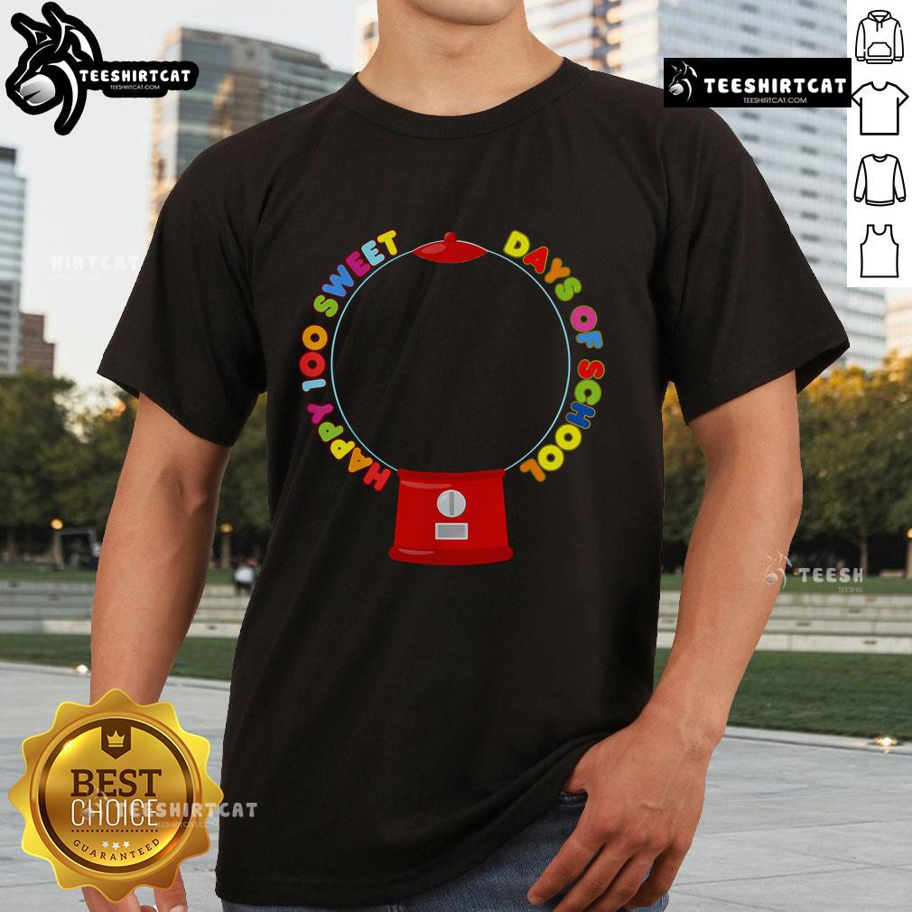 Nice 100 Days Of School Empty Gumball Machine T-Shirt featuring a colorful gumball machine design for school celebrations.
