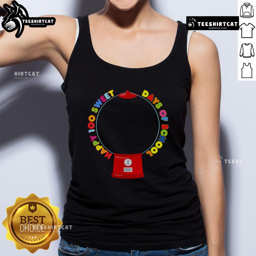Alt Text: Cute tank top featuring an empty gumball machine design for Nice 100 Days of School celebrations.