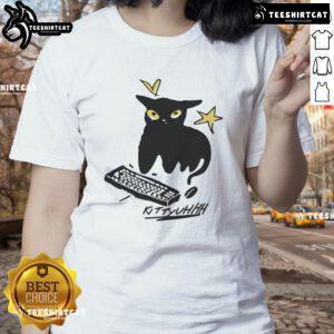 Lady wearing Nice Caseoh Games Kittyuhhh tee, showcasing a playful design and vibrant colors, perfect for casual outings.