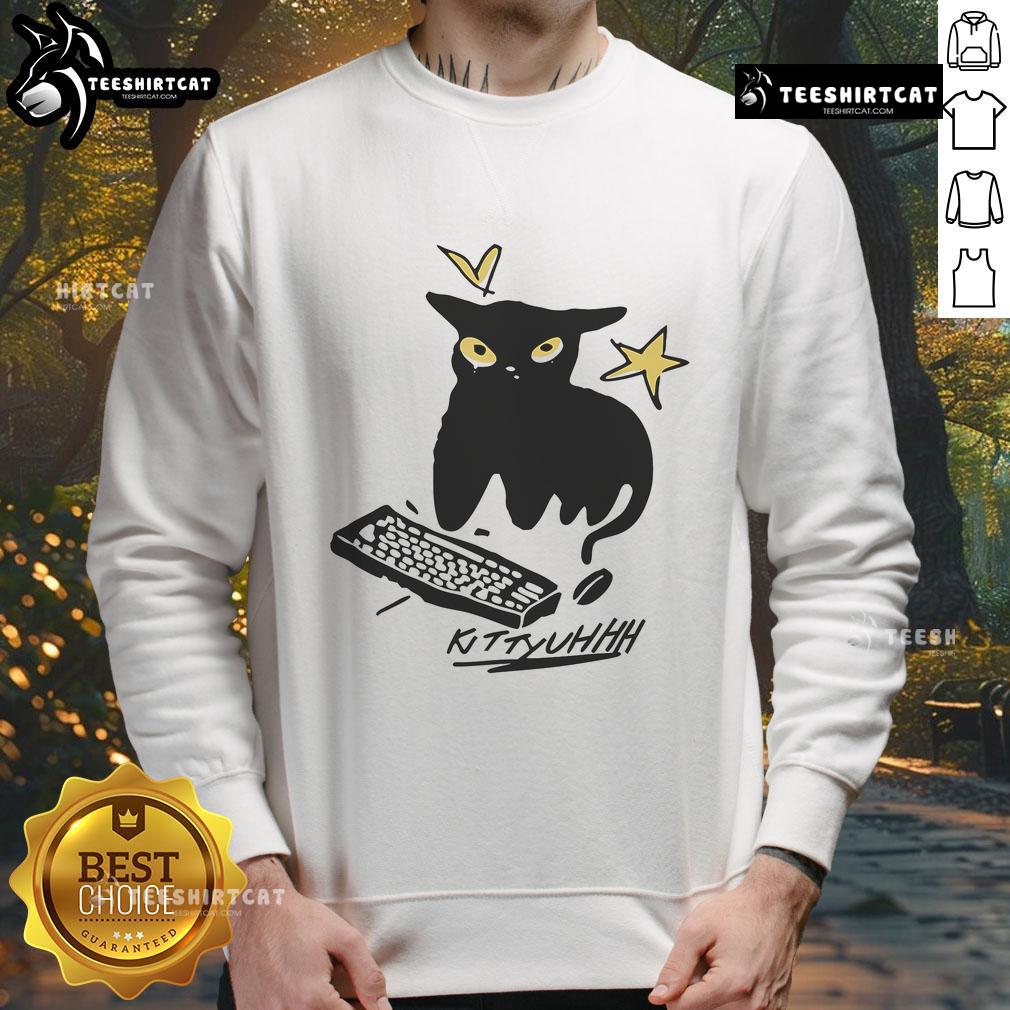 Nice Caseoh Games wearing a stylish Kittyuhhh sweatshirt, showcasing a trendy streetwear look in a vibrant setting.