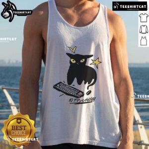 Person wearing a Kittyuhhh tank top while playing Nice Caseoh Games, showcasing a fun gaming vibe and stylish apparel.