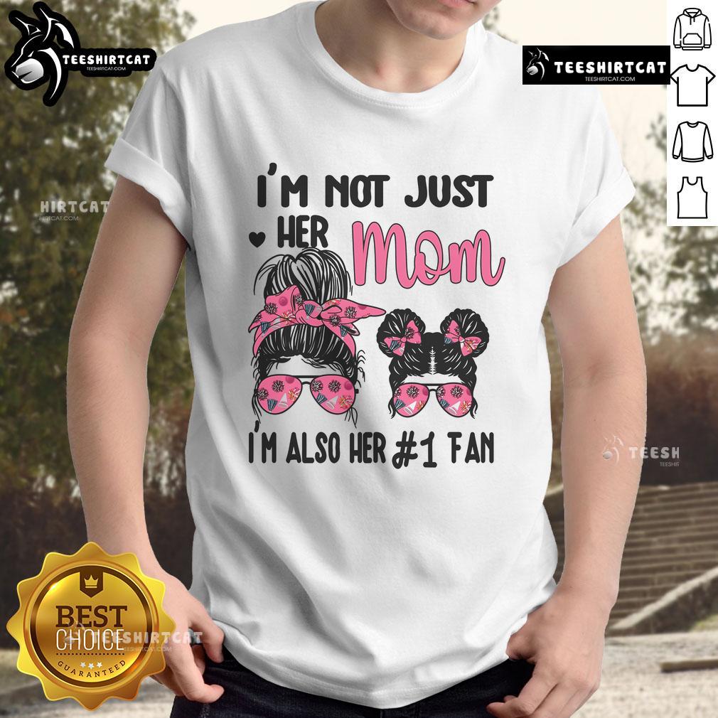 Cheer mom and daughter wearing matching 'Cheerleading Mama' T-shirts, celebrating their love for cheerleading together.