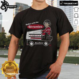 Alt Text: Nice Dylan Strome Rollin' With The Stromies T-Shirt featuring a vibrant design celebrating hockey star Dylan Strome.