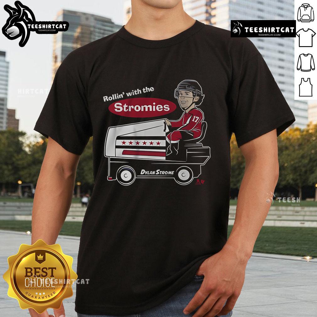 Alt Text: Nice Dylan Strome Rollin' With The Stromies T-Shirt featuring a vibrant design celebrating hockey star Dylan Strome.