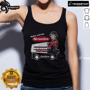 Stylish tank top featuring 'Rollin' With The Stromies' design, perfect for fans of Dylan Strome and summer fashion.