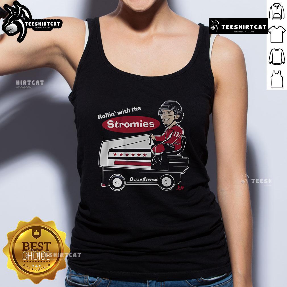 Stylish tank top featuring 'Rollin' With The Stromies' design, perfect for fans of Dylan Strome and summer fashion.