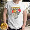 Alt Text: Vintage 'Nice I Would Rather Be Playing Badminton' T-Shirt design featuring a badminton player in action.