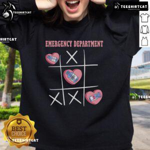 Nice Retro Emergency Department Nurse Valentine's Day Sweatshirt in vibrant colors, perfect gift for nurses on Valentine's.