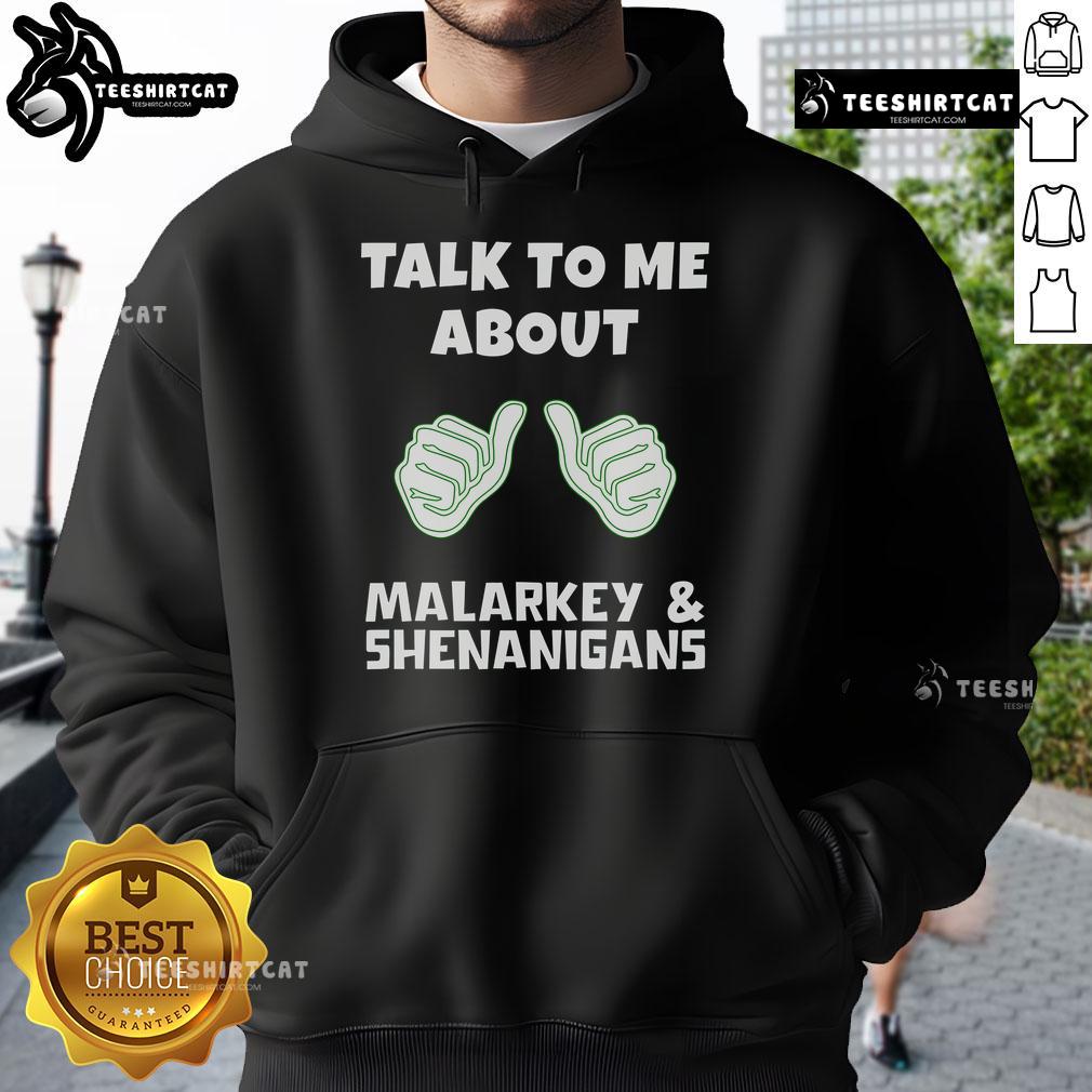 Cozy Nice St. Patrick's Day Shenanigans Hoodie featuring festive green design and playful graphics, perfect for celebrations.