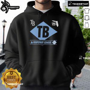 Nice Tampa Bay Rays 2025 Spring Training Grapefruit League True Icon Hoodie displayed on a mannequin, showcasing team spirit.