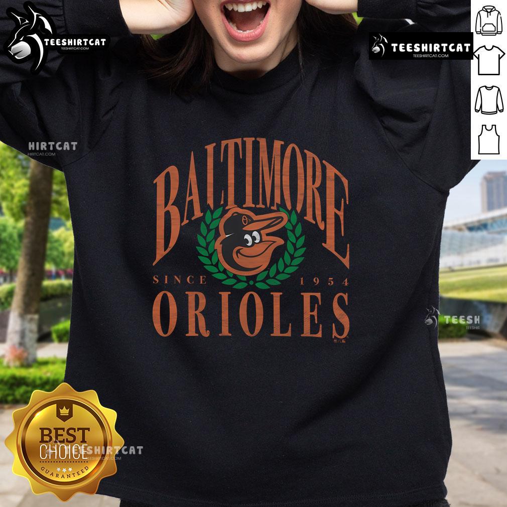 Official Baltimore Orioles Pitchout Since 1954 Sweatshirt featuring team logo and vintage design for loyal fans.