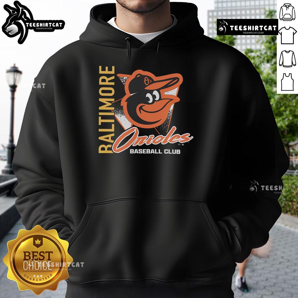 Official Baltimore Orioles Side Arm Baseball Club Hoodie showcasing team colors and logo for fans and sports enthusiasts.