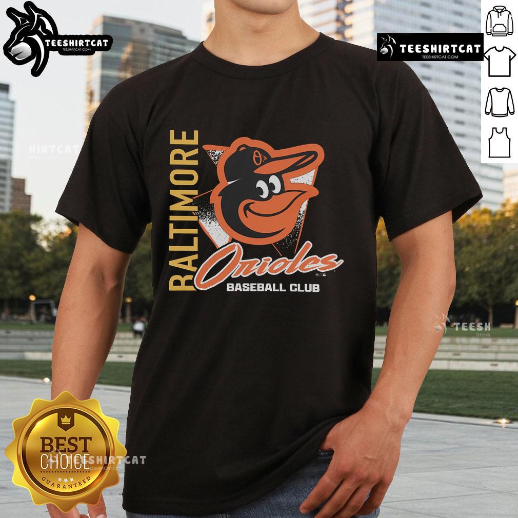Official Baltimore Orioles Side Arm Baseball Club T-Shirt featuring team logo and vibrant colors for fans and collectors.
