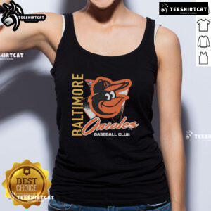 Official Baltimore Orioles Side Arm Baseball Club tank top showcasing team logo and stylish design for fans.
