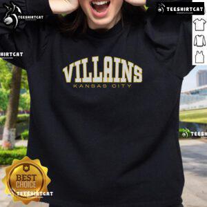 Official Be The Villain Kansas City sweatshirt in black, featuring stylish graphics and a comfortable fit for fans.