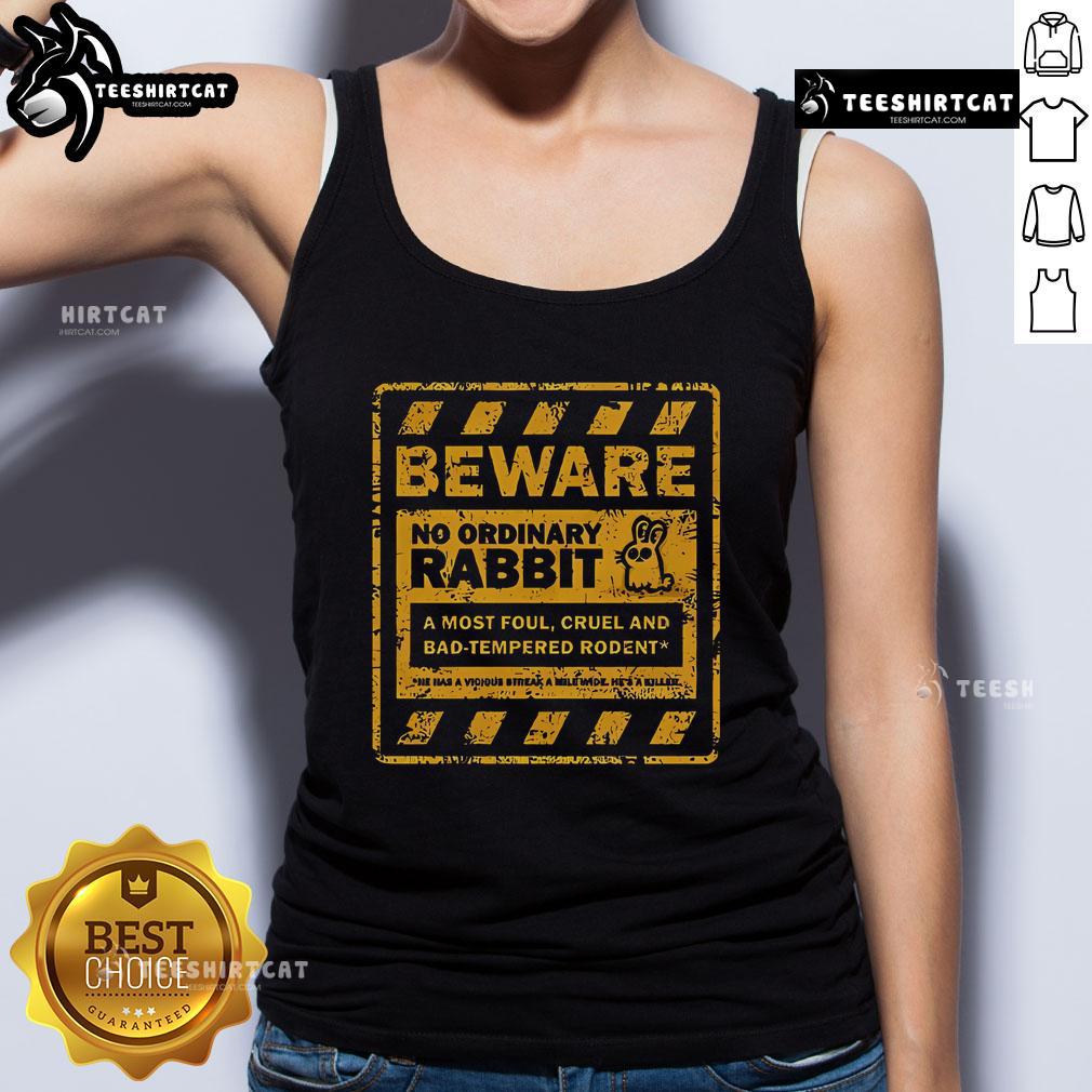 Official Beware No Ordinary Rabbit Tank Top featuring a unique design and vibrant colors for stylish summer wear.