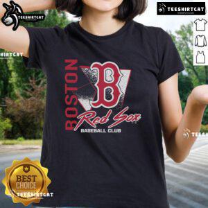 Official Boston Red Sox Side Arm baseball club ladies tee featuring team logo and stylish design for fans.