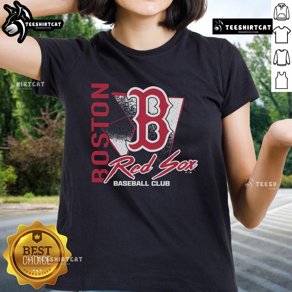 Official Boston Red Sox Side Arm baseball club ladies tee featuring team logo and stylish design for fans.