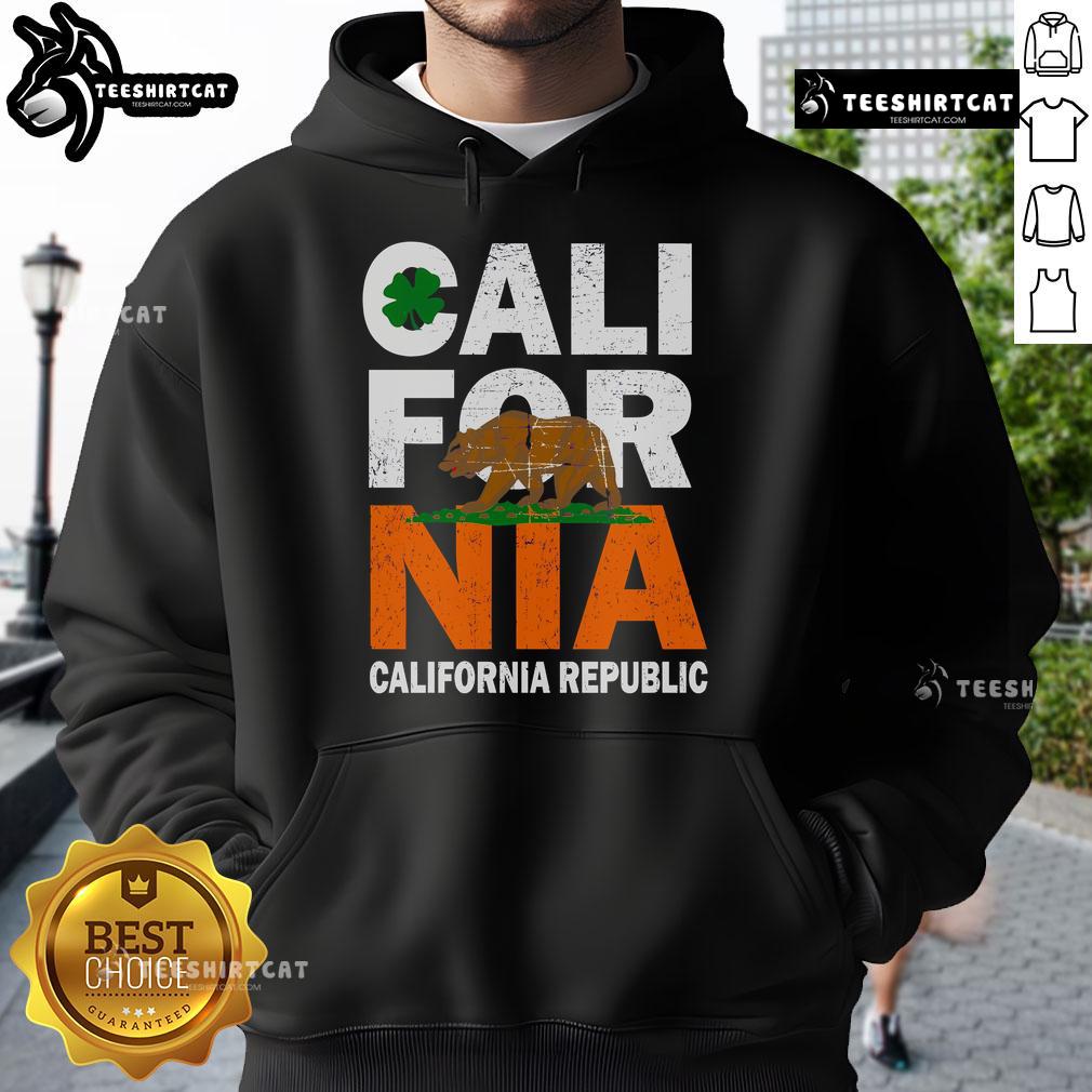 Alt Text: Official California Republic St. Patrick's Day Bear Hoodie featuring a festive green design and iconic bear logo.