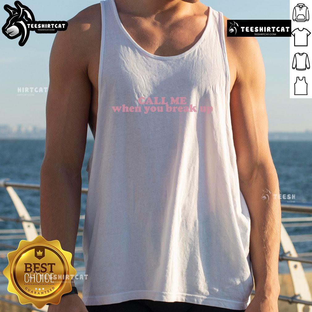 Alt Text: Official Call Me When You Break Up Gomez Abrams Blanco Tank Top featuring trendy design and comfortable fit.