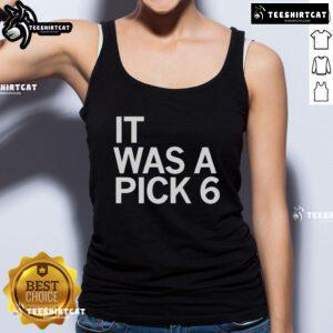 Official Cooper DeJean It Was A Pick Six tank top featuring bold graphics for fans of football and sports apparel.