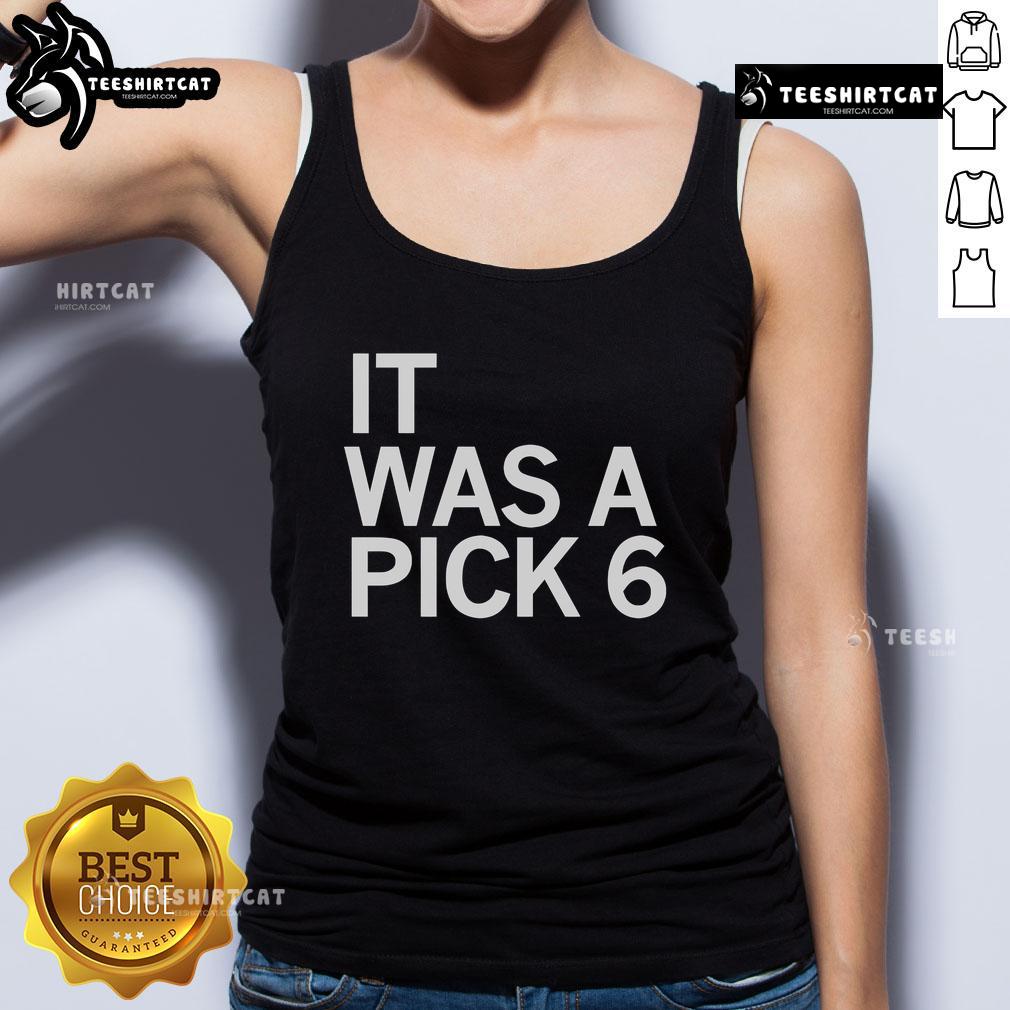 Official Cooper DeJean It Was A Pick Six tank top featuring bold graphics for fans of football and sports apparel.