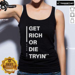 Official Get Rich or Die Tryin tank top featuring bold graphic design perfect for stylish, motivated individuals.