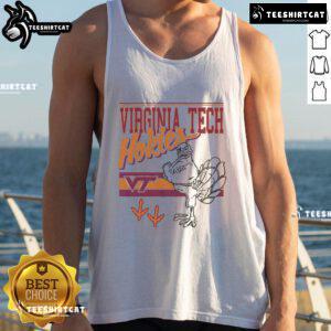 Alt Text: Virginia Tech Hokies retro logo tank top featuring the official Hokiebird mascot design for fans.