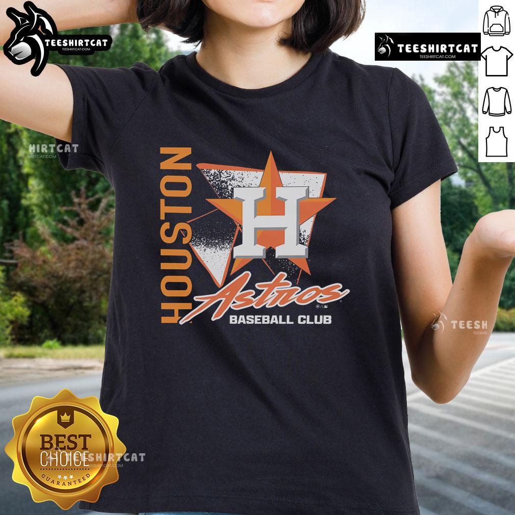 Official Houston Astros Side Arm Baseball Club Ladies Tee in vibrant colors, perfect for fans supporting their team.